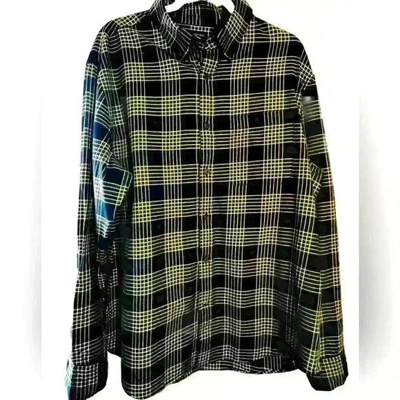 Banana Republic Other - Banana Republic Blue & Green Checkered Print Shirt Size XL 100 % Cotton